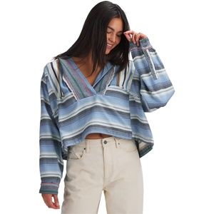 Free People Willowa Striped Cotton Hoodie